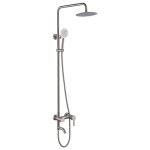 Rain Shower Head Set Silver Round Brass Taps Mixer Handheld High Pressure