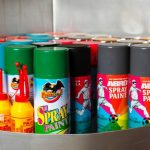 Spray paint and machine oil